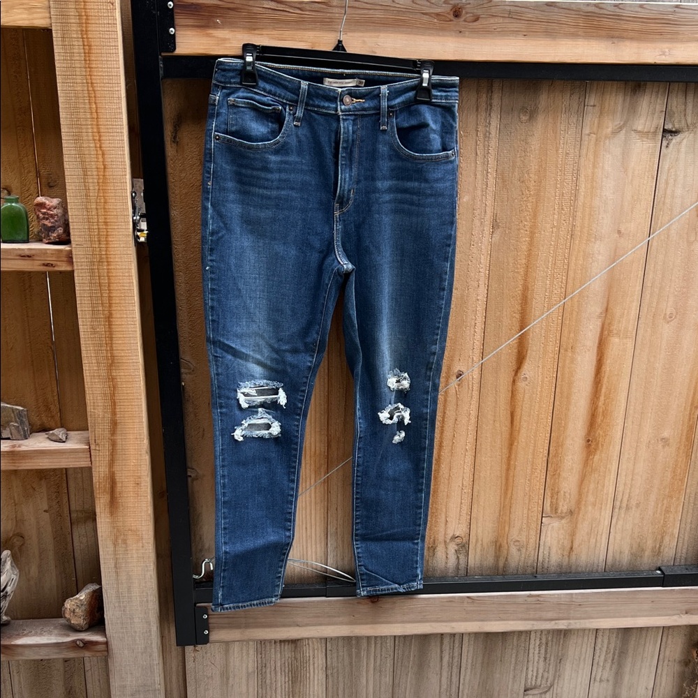 Distressed Blue Jeans